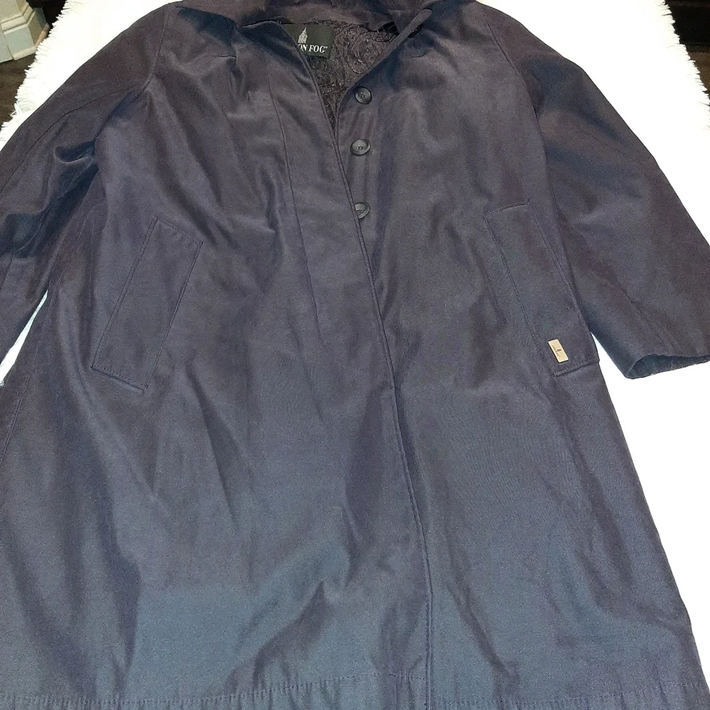 LONDON FOG Purple coat with removable hood - Picture 6 of 13